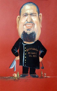 Caricatura Chef-Miguel del Rei. Gouache